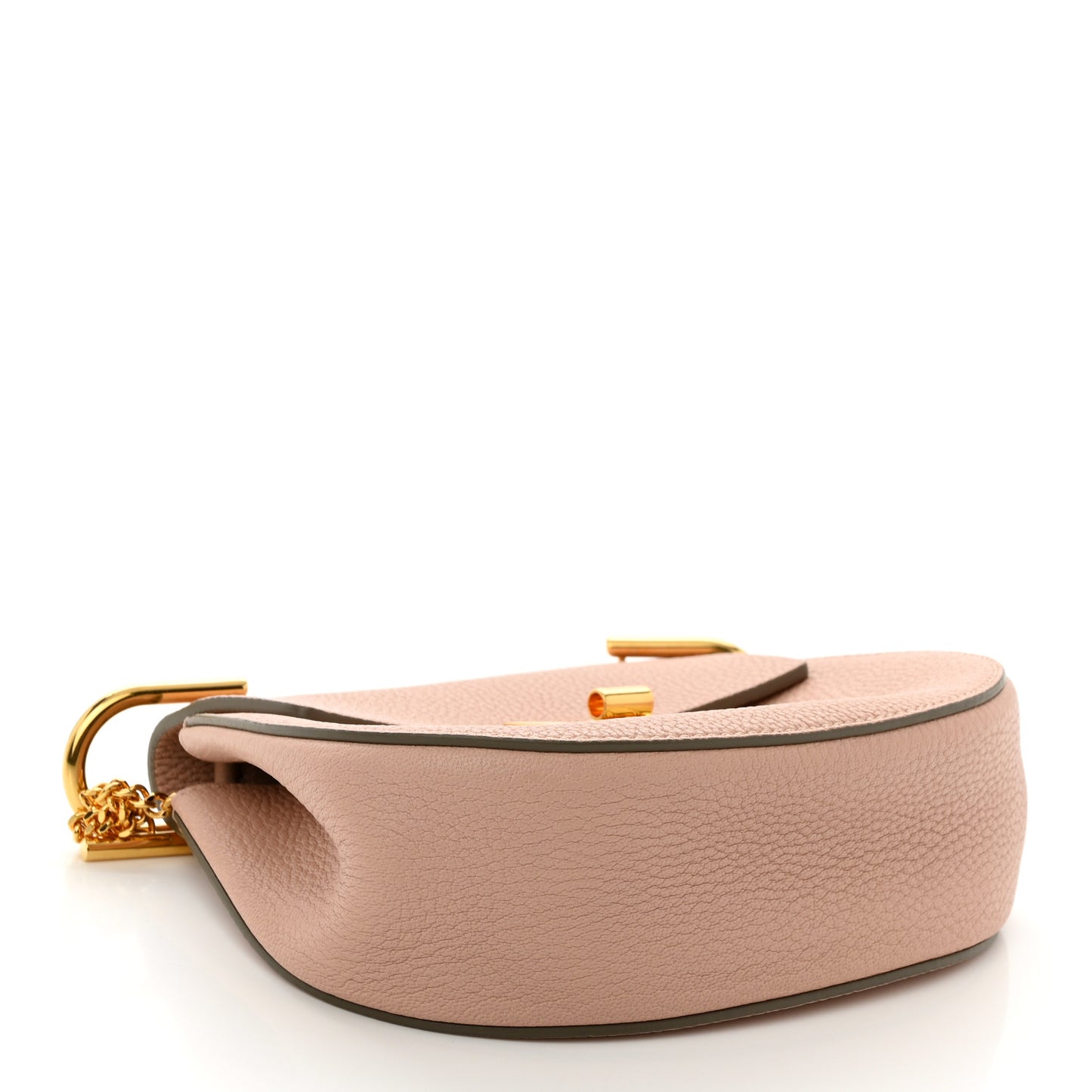 Grained Lambskin Mini Drew Shoulder Bag Cement Pink