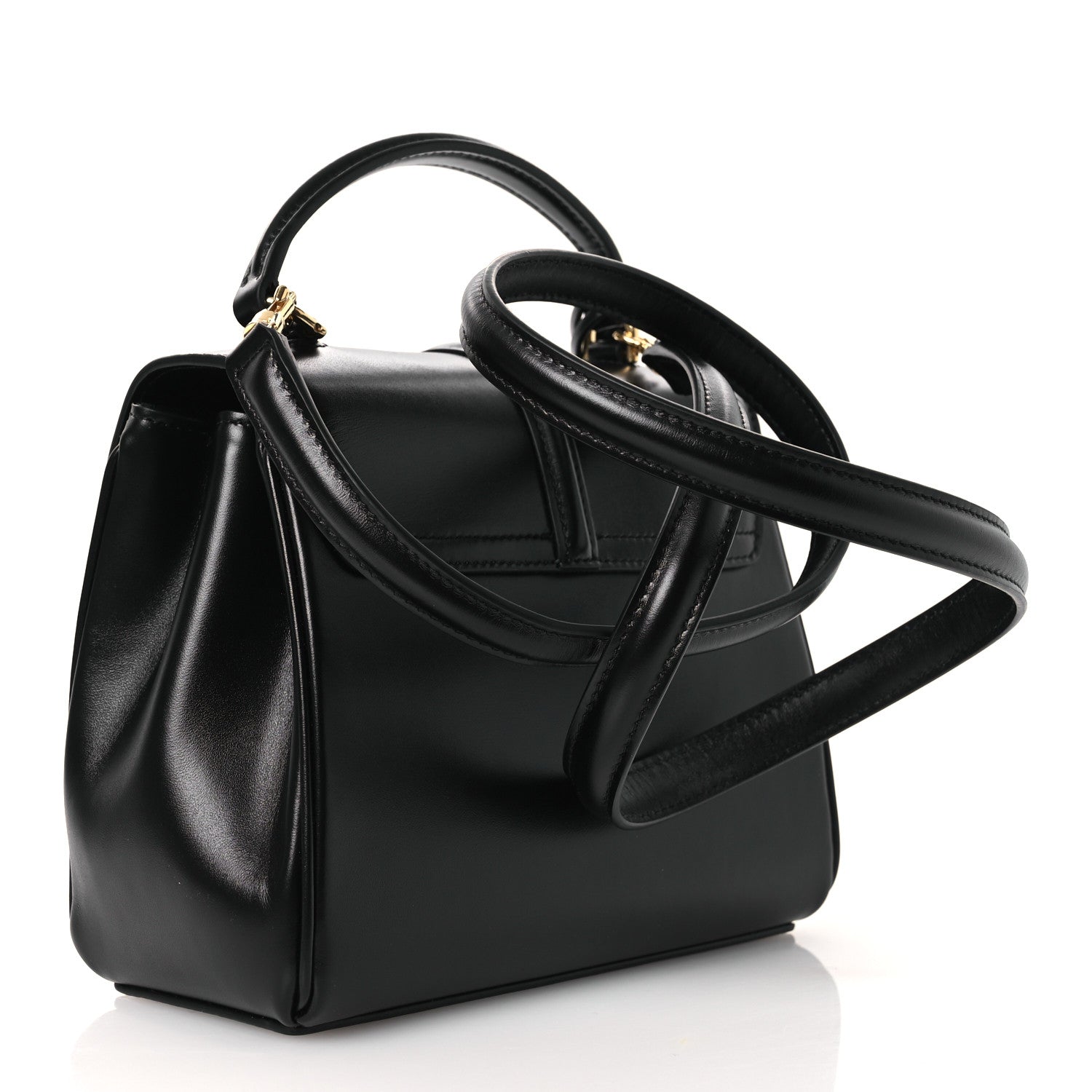 Celine Satinated Calfskin Mini 16 Top Handle Bag Black 5 of 29