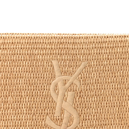 Saint Laurent Raffia Monogram Large Belle De Jour Clutch Natural 8 of 12