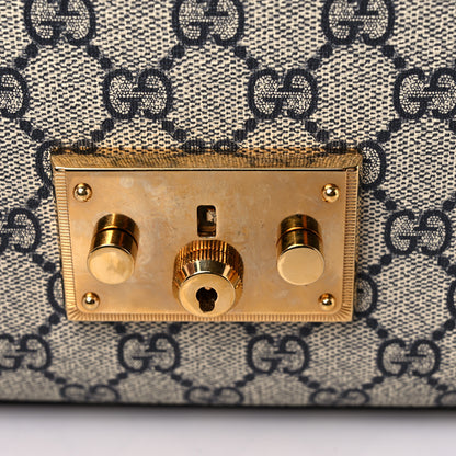 Gucci GG Supreme Monogram Moon Calfskin Medium Padlock Shoulder Bag Beige Blue Hibiscus Red Mystic White 15 of 20
