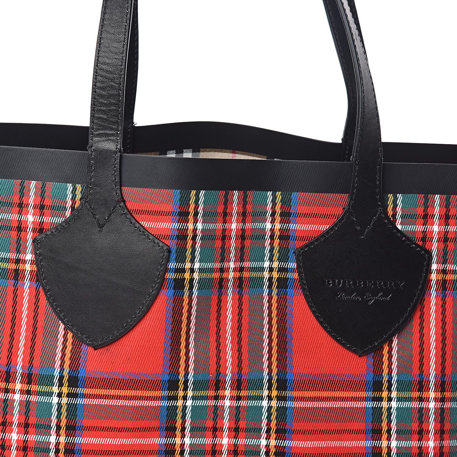 Burberry Vintage Check Medium The Giant Reversible Tote Antique Yellow Bright Red 15 of 17