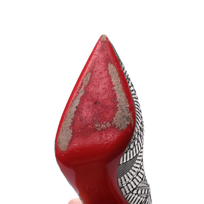 Christian Louboutin Metallic Specchio Suede Laser Cut Kristali 120 Pumps 35.5 Silver 15 of 21