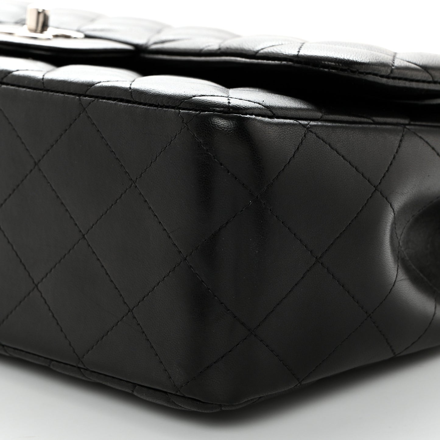 Lambskin Quilted Jumbo Double Flap Black