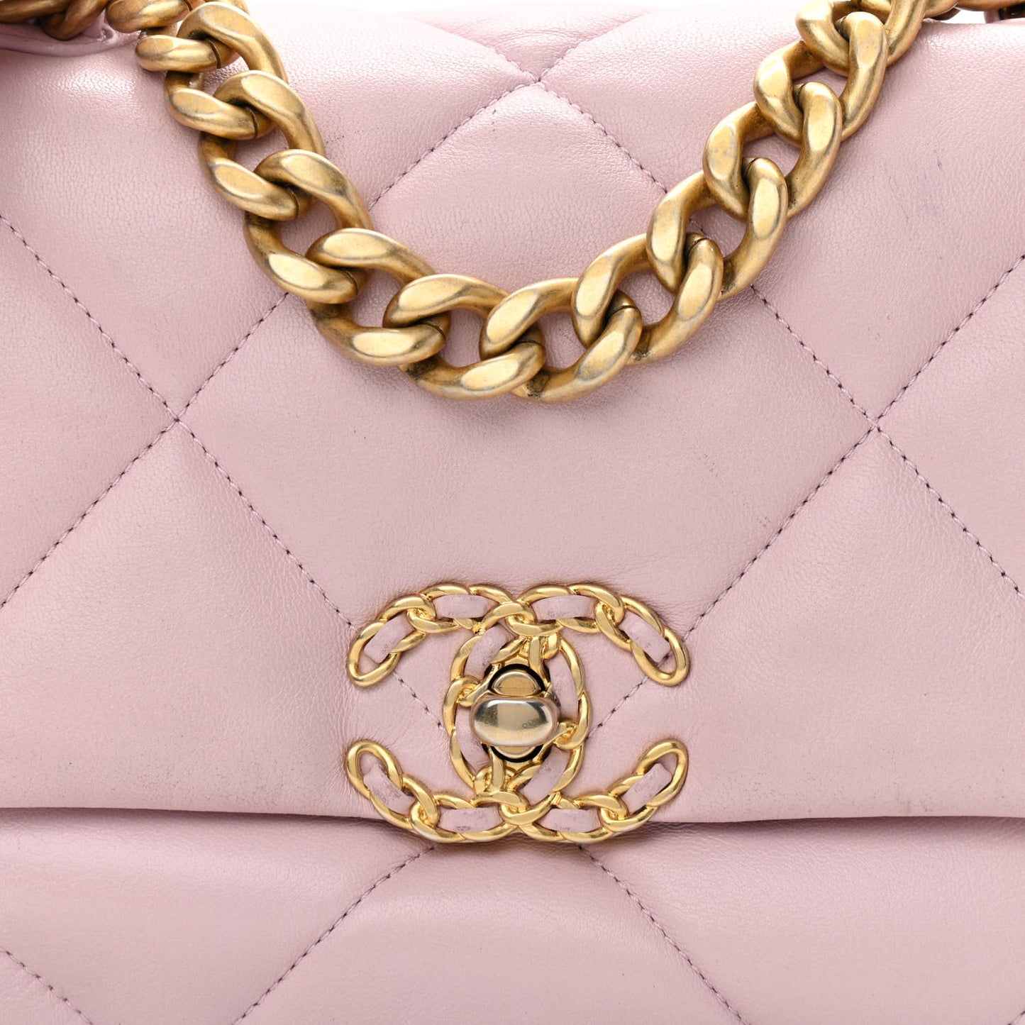 Lambskin Quilted Medium Chanel 19 Flap Light Pink