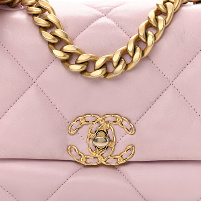 Chanel Lambskin Quilted Medium Chanel 19 Flap Light Pink 8 of 13