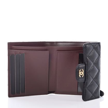 Chanel Caviar Quilted Compact Flap Wallet Black 5 of 9