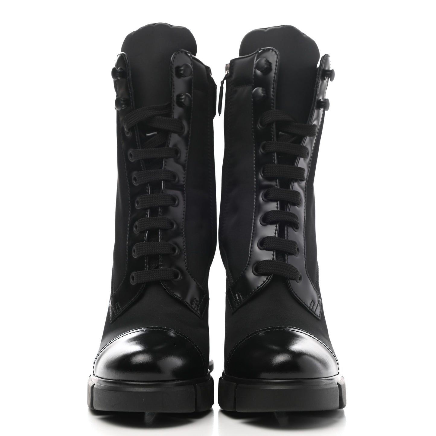 Spazzolato Re-Nylon Metal Triangle Logo 110mm Ankle Boots 37.5 Black