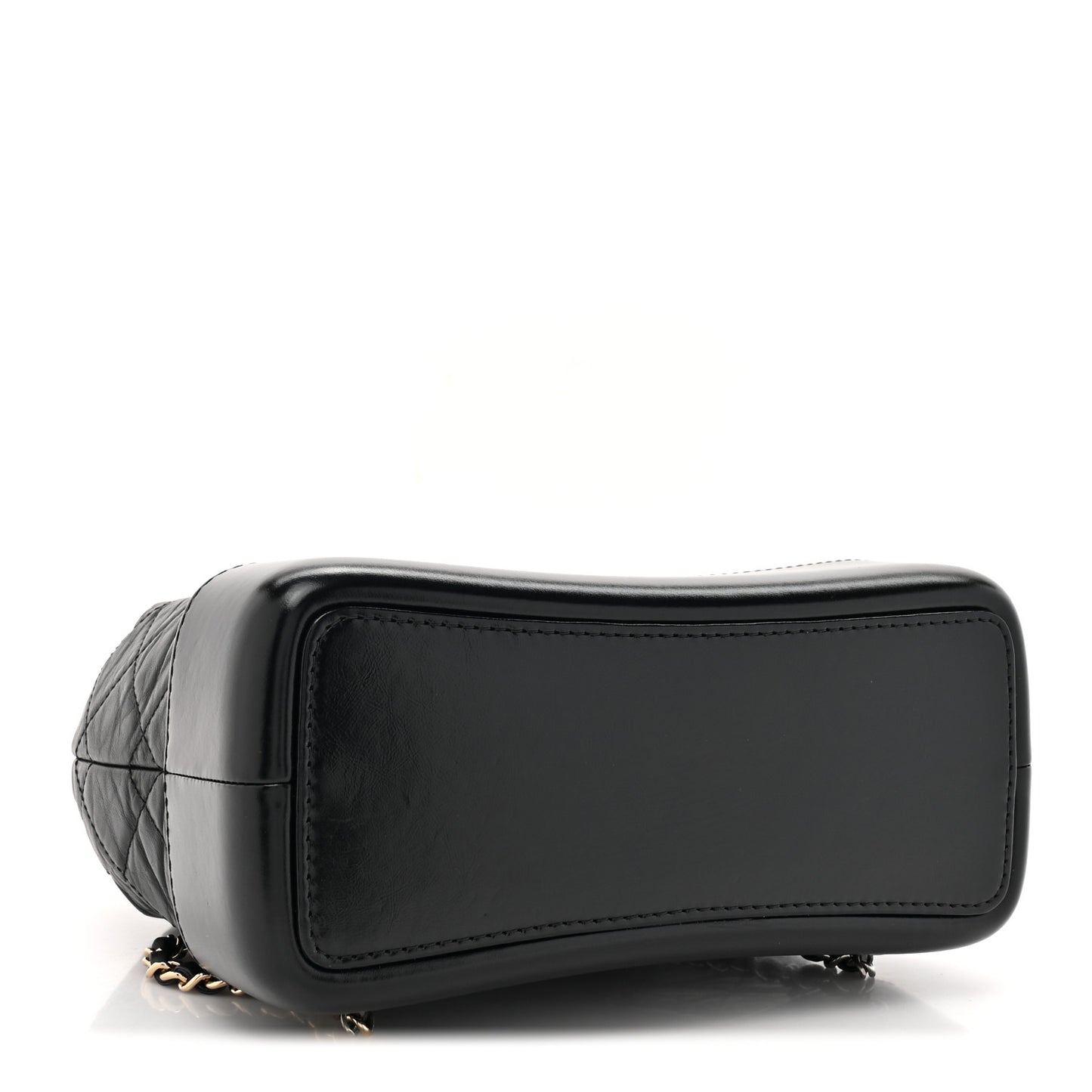 Aged Calfskin Quilted Small Gabrielle Backpack Black