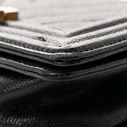 Chanel Caviar Chevron Quilted Small Boy Flap Black 10 of 22