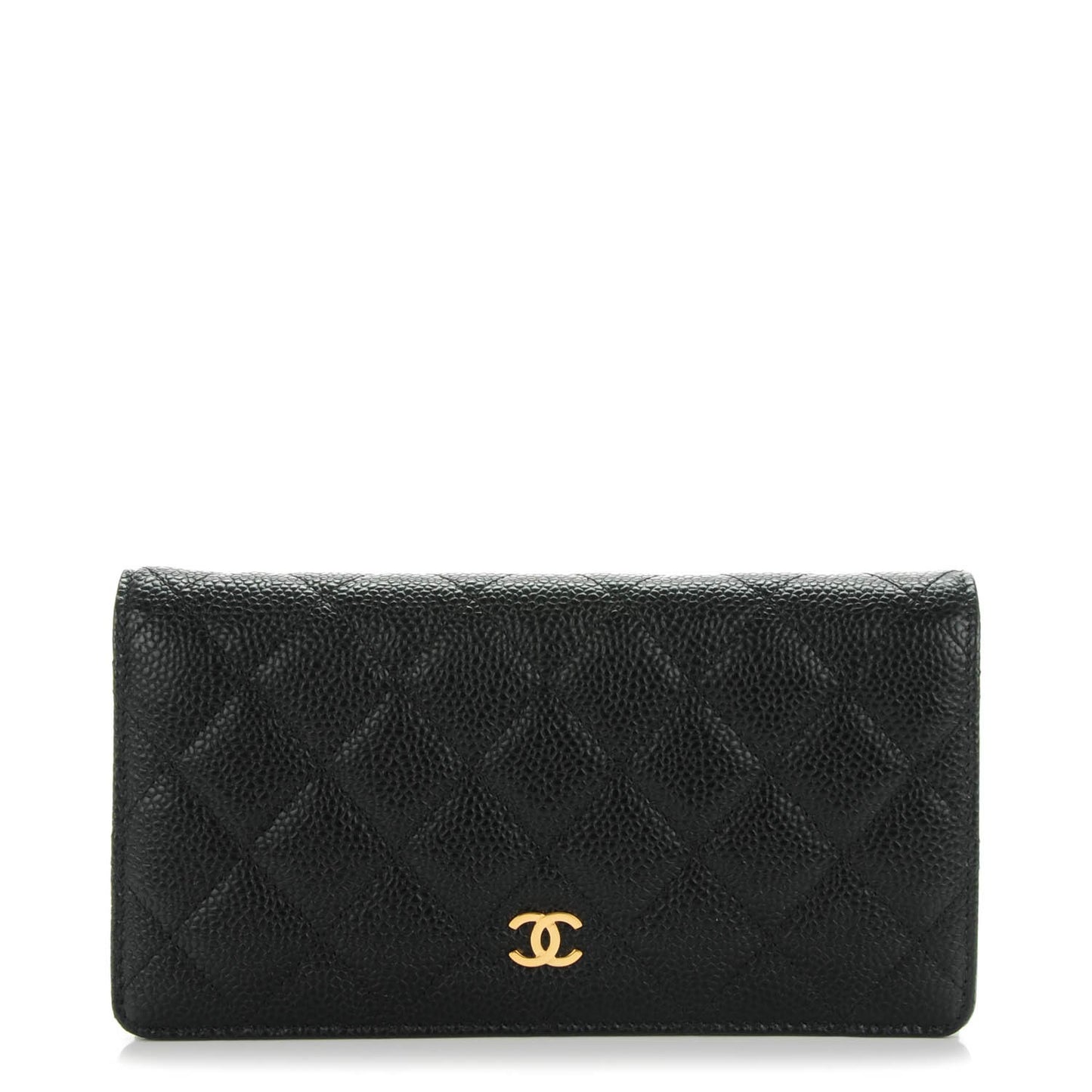 Caviar Quilted Yen Wallet Black
