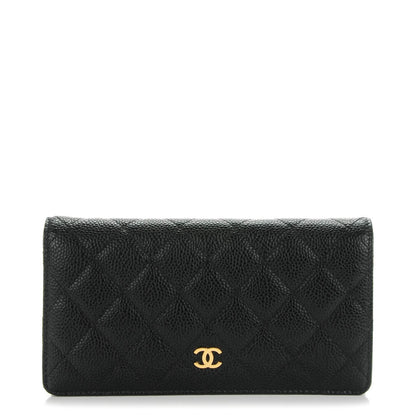 Chanel Caviar Quilted Yen Wallet Black 1 of 8