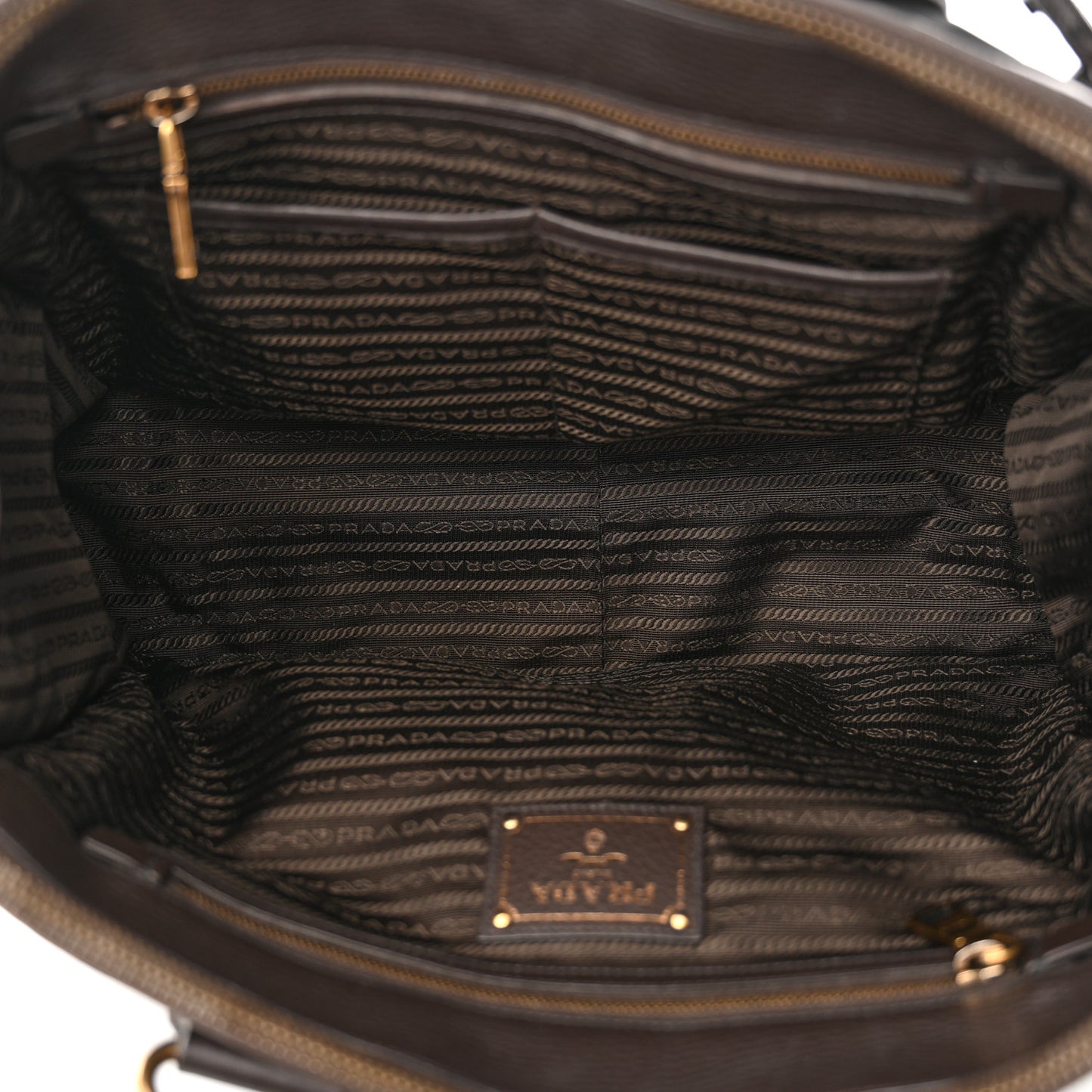 Tessuto Nylon Jacquard Logo Tote Black Teak