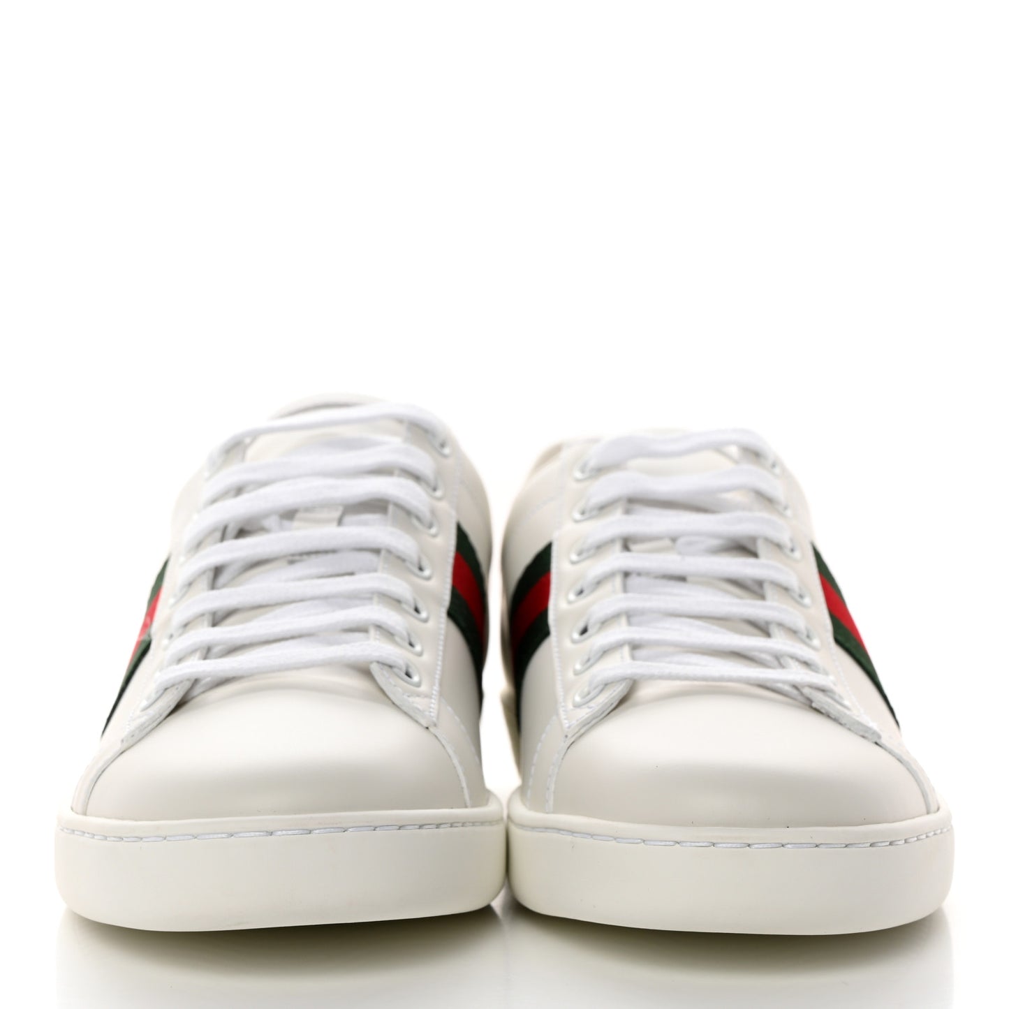 Calfskin Crocodile Web Womens Ace Sneakers 40 White Green
