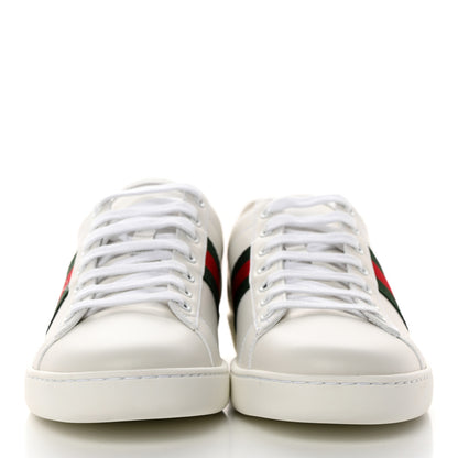 Gucci Calfskin Crocodile Web Womens Ace Sneakers 40 White Green 2 of 9