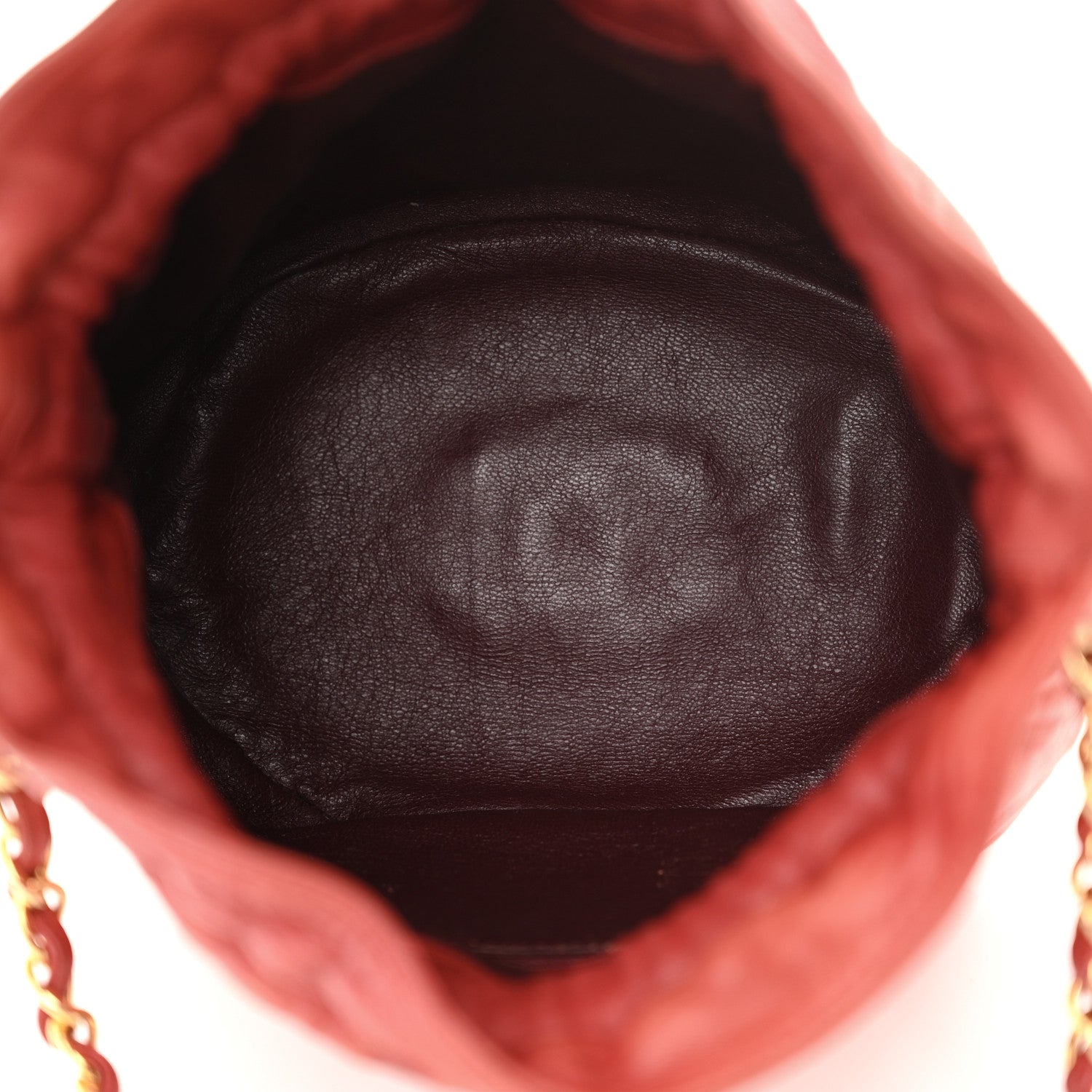 Chanel Lambskin Quilted Mini Drawstring Bucket Bag Red 5 of 15