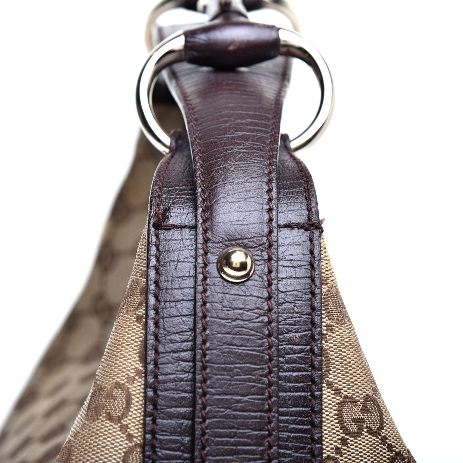 Gucci Monogram Medium Horsebit Chain Hobo Dark Brown 10 of 10