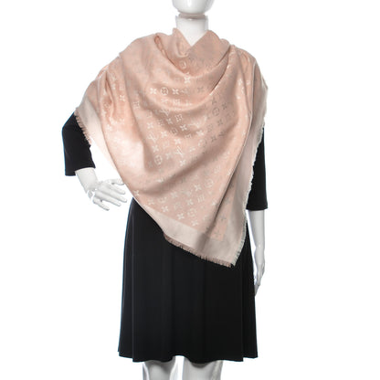 Louis Vuitton Silk Wool Monogram Shawl Rose 2 of 4