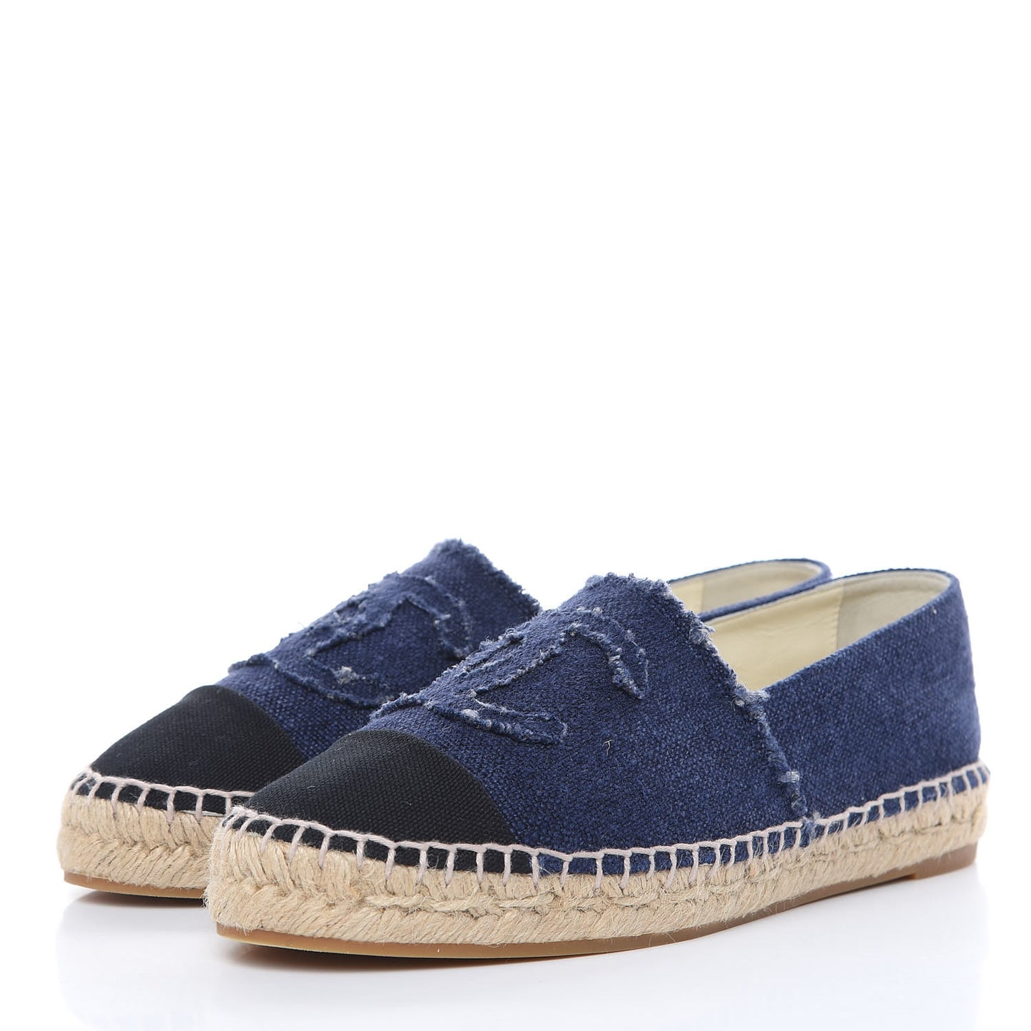 Linen CC Espadrilles 38 Blue Black