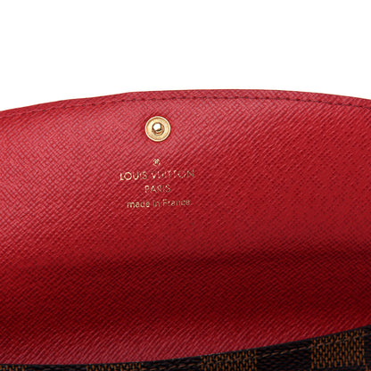 Louis Vuitton Damier Ebene Emilie Wallet Red 6 of 8