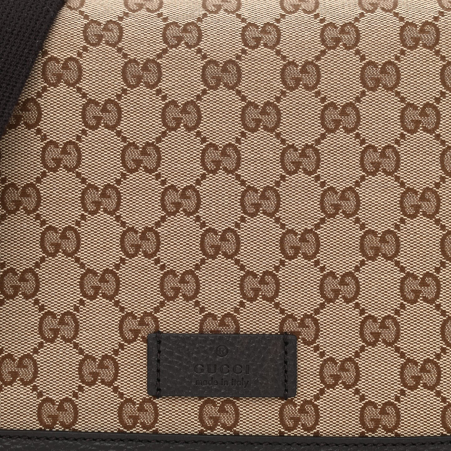 Monogram Flap Messenger Bag Beige Dark Brown