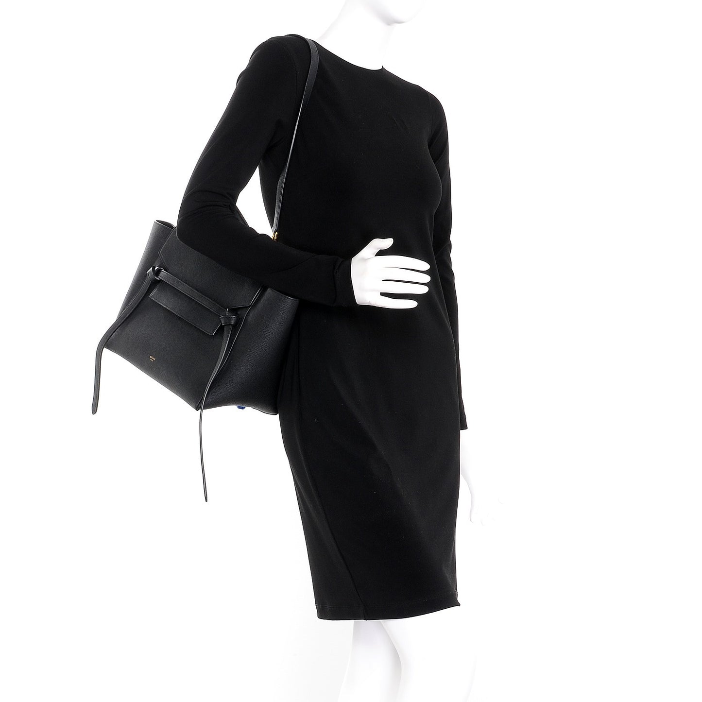 Grained Calfskin Mini Belt Bag Black