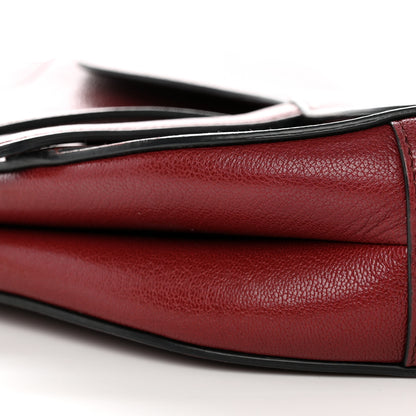 Christian Dior Shiny Goatskin Saddle Bag Dark Red 10 of 11