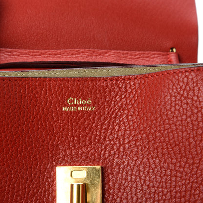 Chloe Grained Lambskin Mini Drew Shoulder Bag Plaid Red 8 of 10