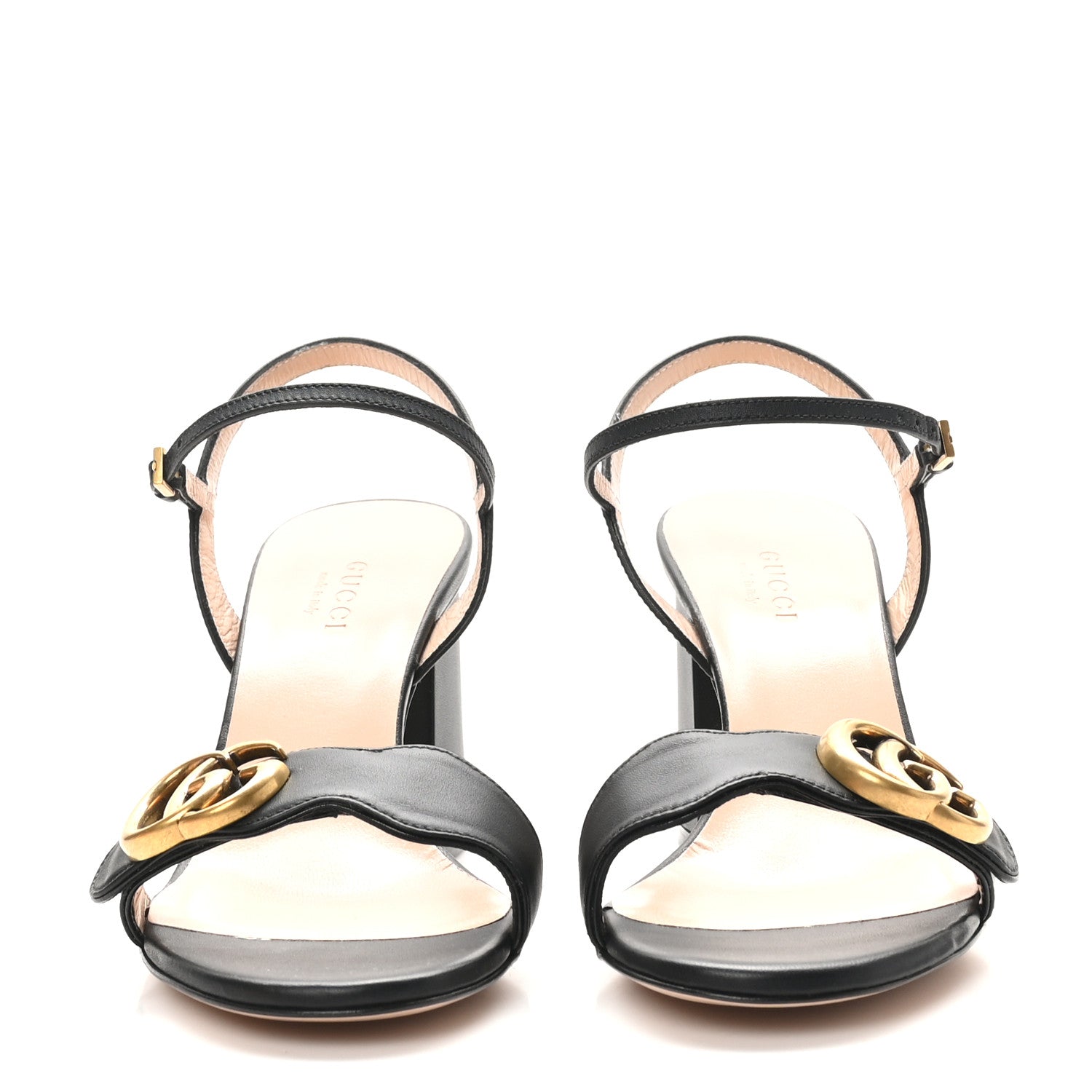 Gucci Lifford Calfskin GG Marmont Ankle Wrap 75mm Sandals 36 Black 4 of 9