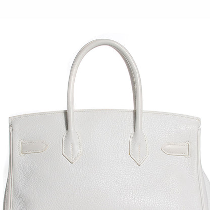 Hermes Taurillon Clemence Birkin 30 White 3 of 28