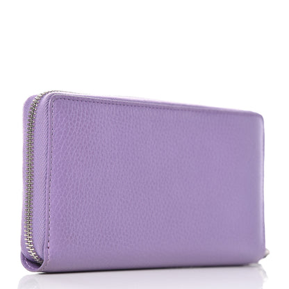 Gucci Pebbled Calfskin Bamboo Tassel Zip Around Wallet Purple 3 of 8