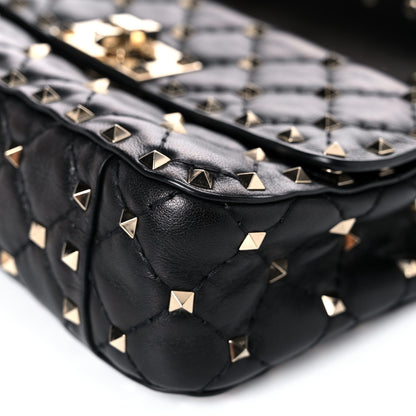 Valentino Garavani Lambskin Small Rockstud Spike Shoulder Bag Black 8 of 14