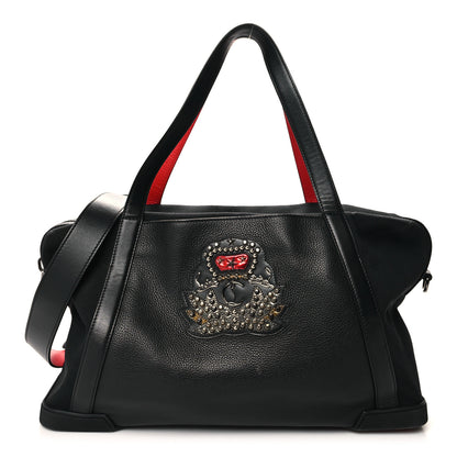 Christian Louboutin Canvas Calfskin Bagdamon Duffle Bag Black Red 1 of 11