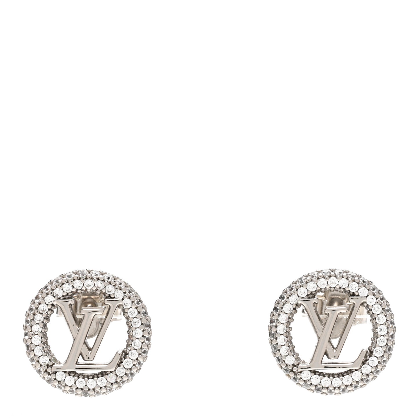 Metal Crystal Louise By Night Earrings Silver
