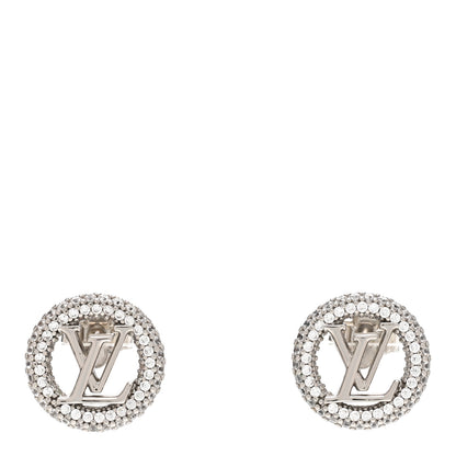 Louis Vuitton Metal Crystal Louise By Night Earrings Silver 1 of 6