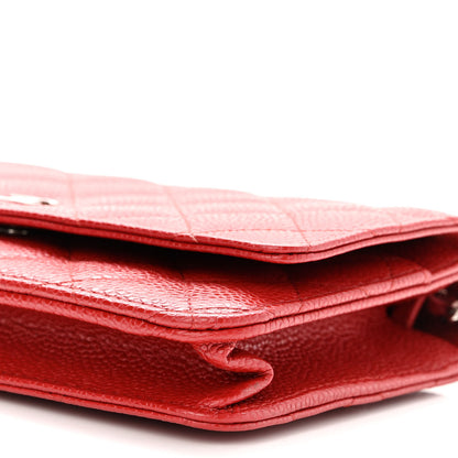 Chanel Caviar Quilted Wallet On Chain WOC Red 11 of 11