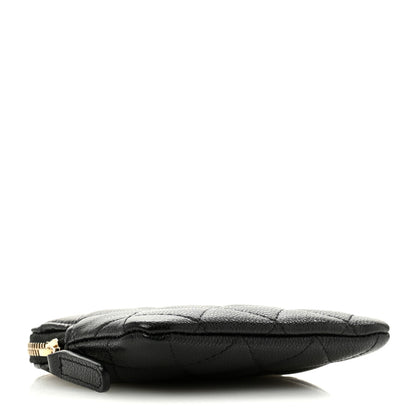 Chanel Caviar Quilted Zip Card Holder Wallet Black 4 of 8