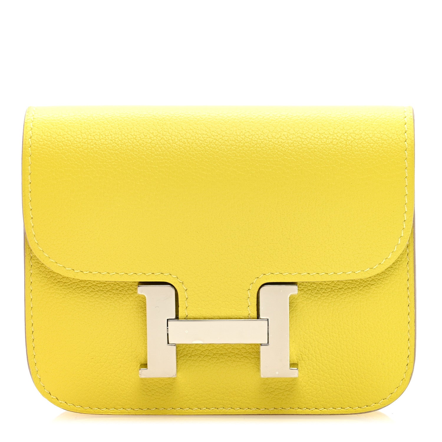 Hermes Evercolor Constance Slim Wallet Lime 2 of 7