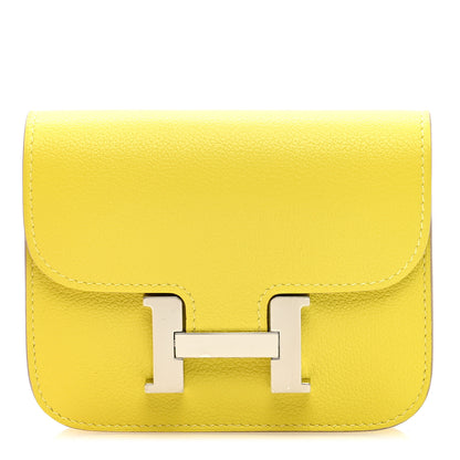 Hermes Evercolor Constance Slim Wallet Lime 2 of 7