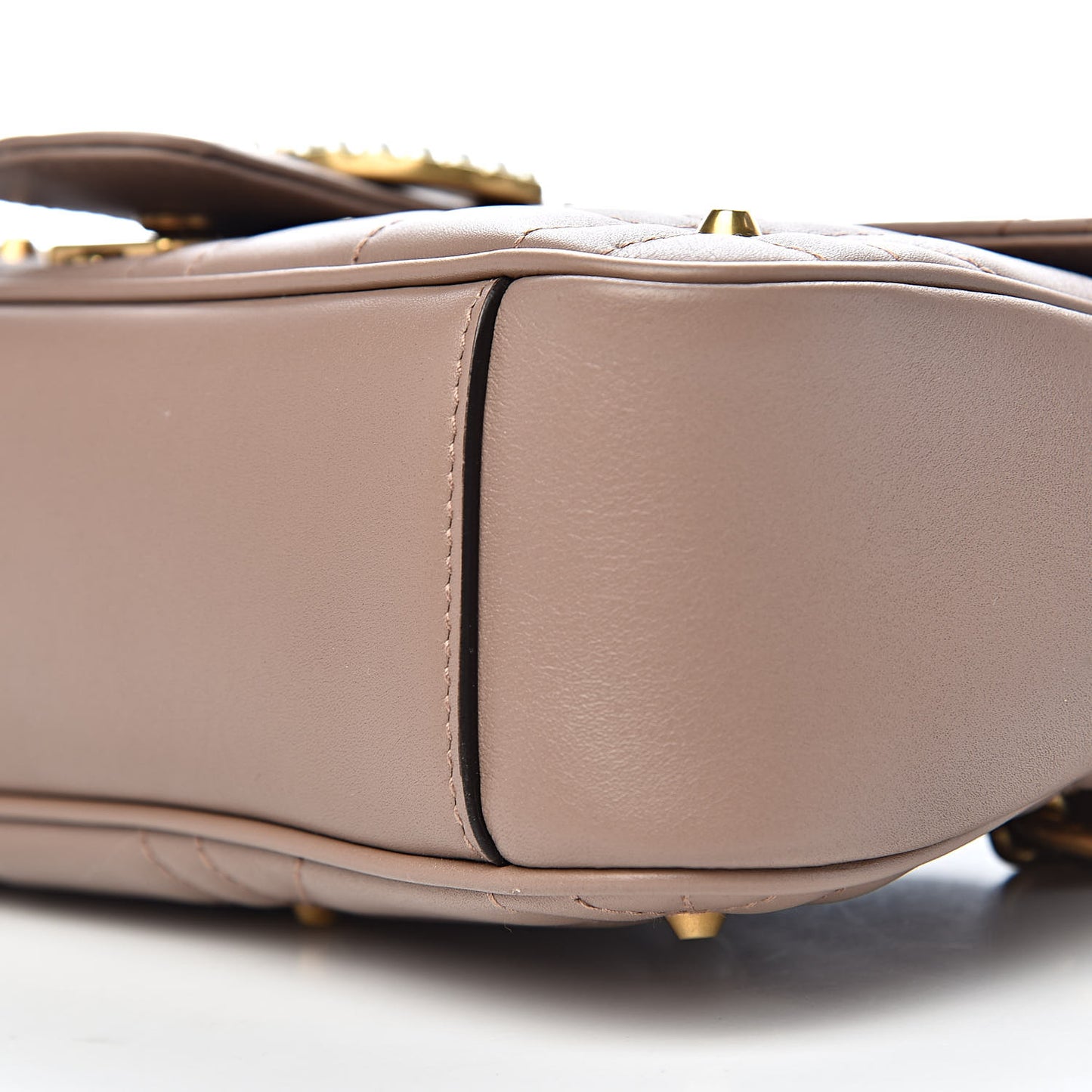 Calfskin Matelasse Studded Small Pearly GG Marmont Shoulder Bag Porcelain Rose
