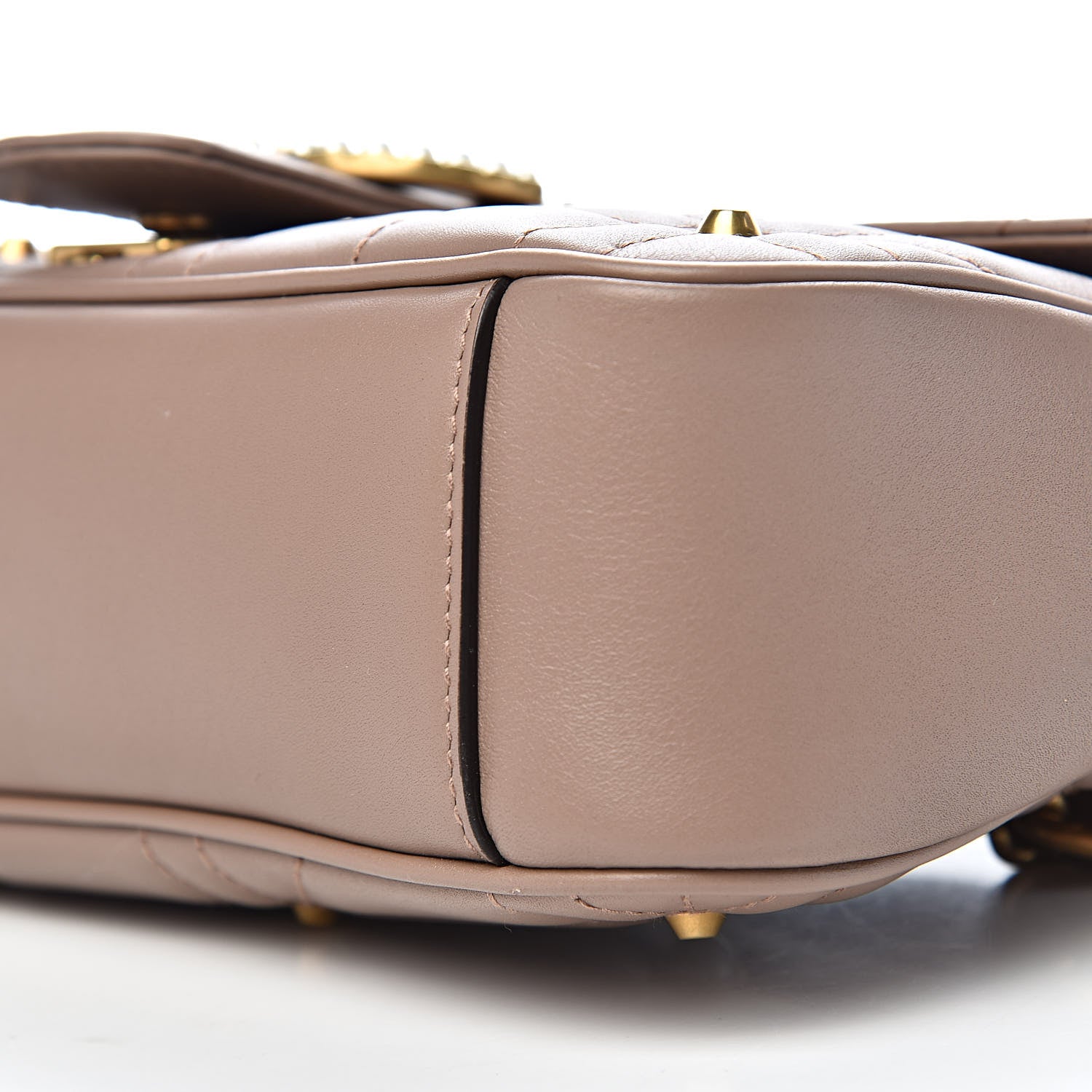 Gucci Calfskin Matelasse Studded Small Pearly GG Marmont Shoulder Bag Porcelain Rose 9 of 10