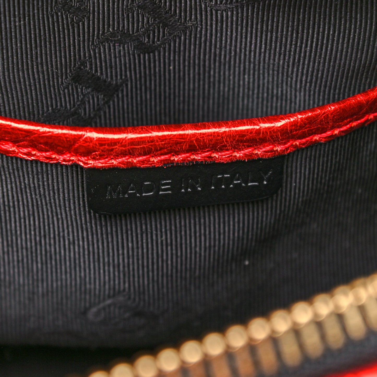 Prorsum Metallic Calfskin House Check Small Blaze Satchel Cadmium Red