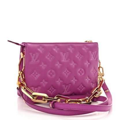 Louis Vuitton Lambskin Embossed Monogram Coussin BB Orchid 3 of 12
