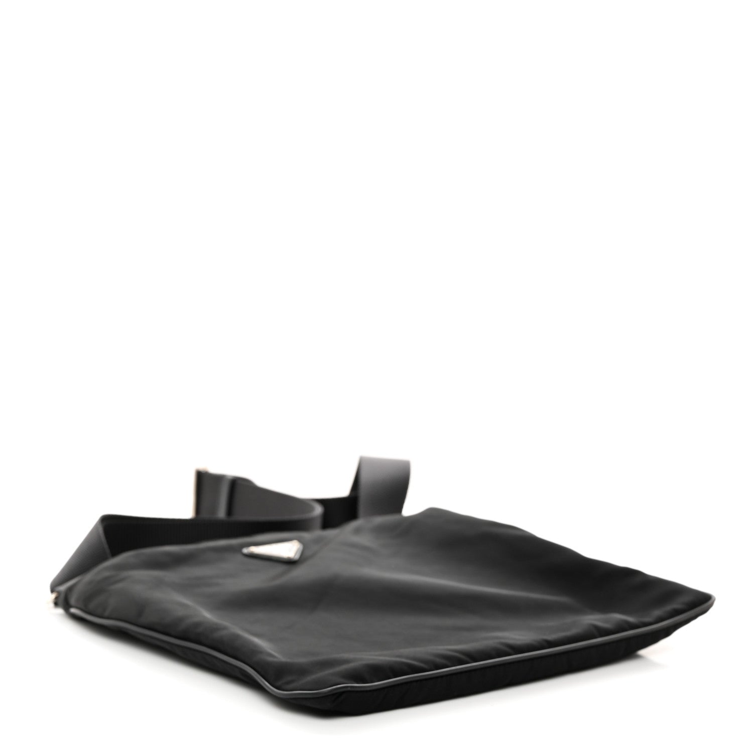 Prada Nylon Vela Flat Messenger Bag Black 4 of 10