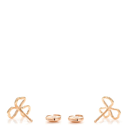 Tiffany 18K Rose Gold Diamond Paper Flowers Open Flower Earrings 3 of 4