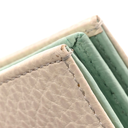 Gucci Dollar Calfskin Bi- Color GG Marmont Card Case Oatmeal Light Green 8 of 9