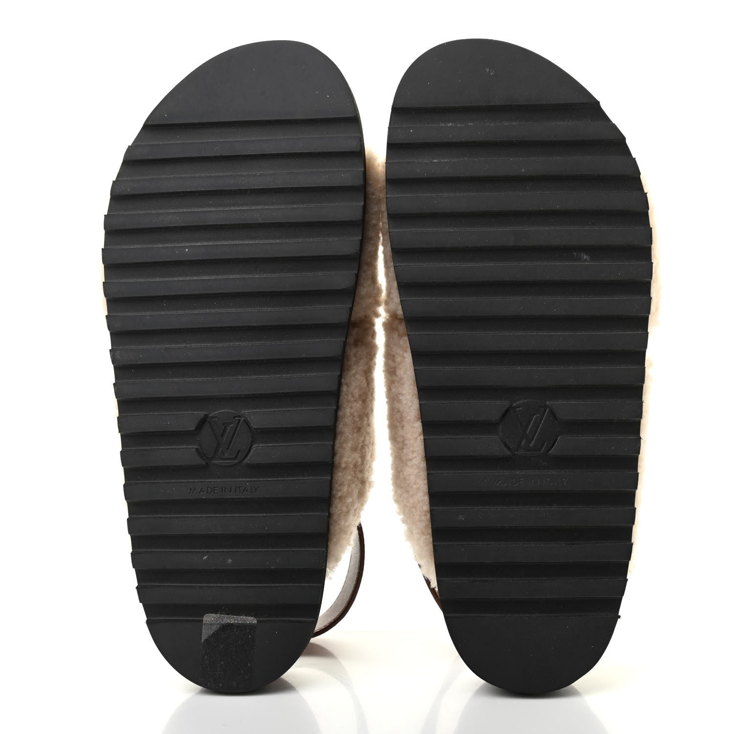 Louis Vuitton Shearling Paseo Sandals 38 Brown 5 of 11