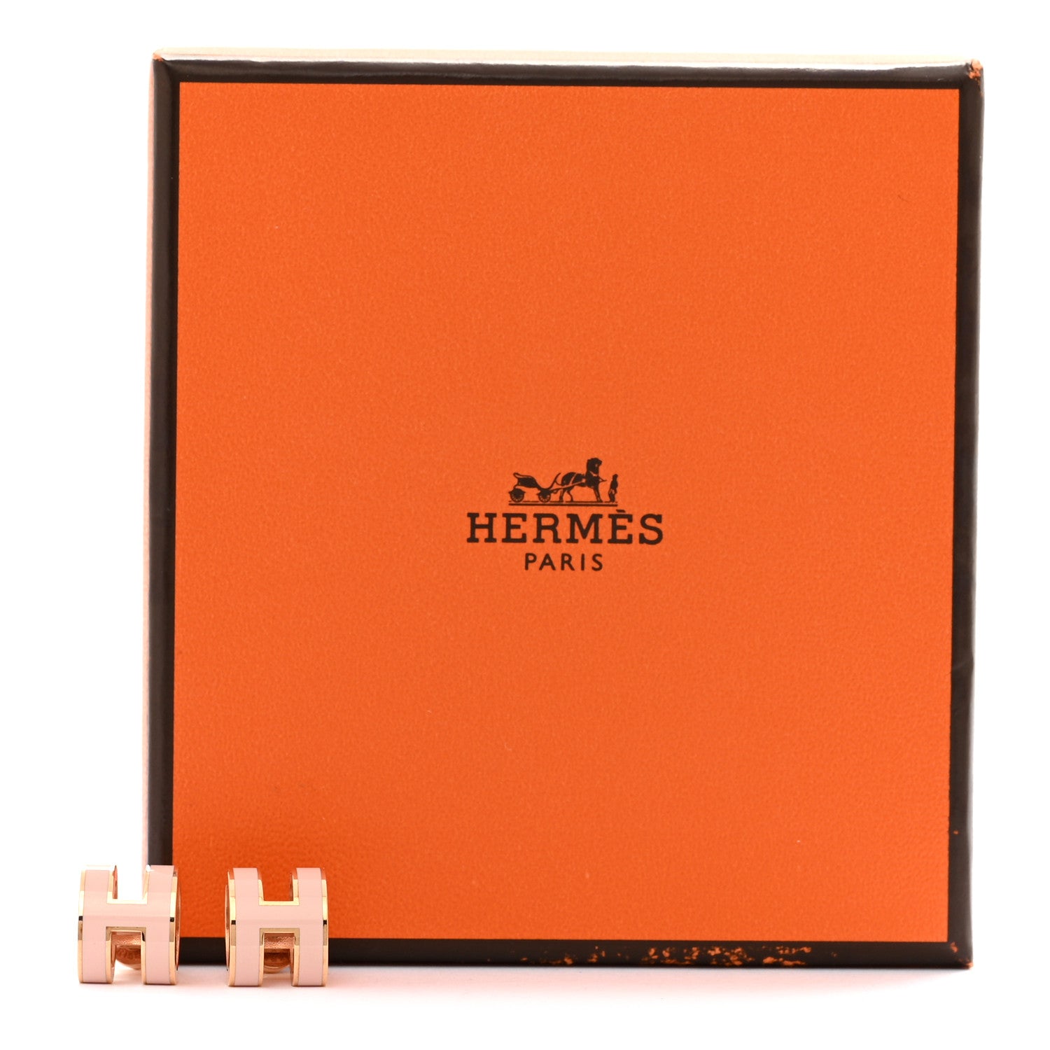 Hermes Rose Gold Lacquered Pop H Earrings Rose Dragee 6 of 6