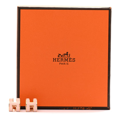 Hermes Rose Gold Lacquered Pop H Earrings Rose Dragee 6 of 6
