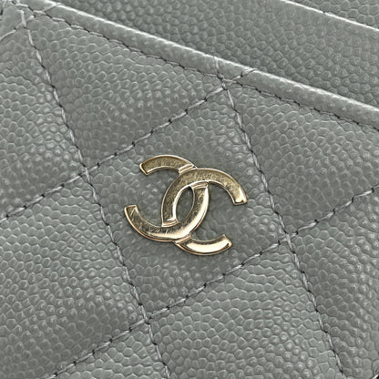 Chanel Caviar Quilted Zip Card Holder Grey 8 of 10