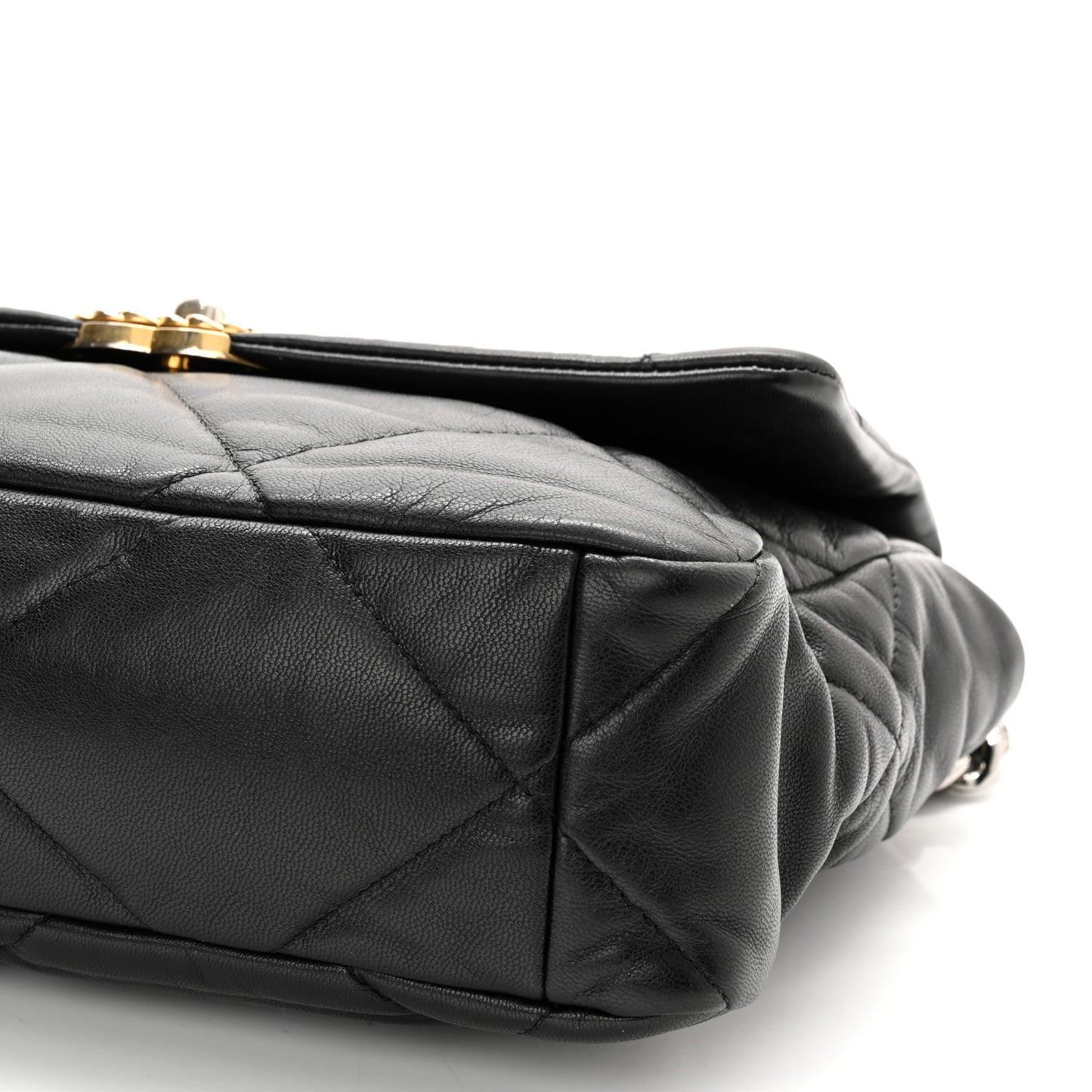Goatskin Quilted Large Chanel 19 Flap Black